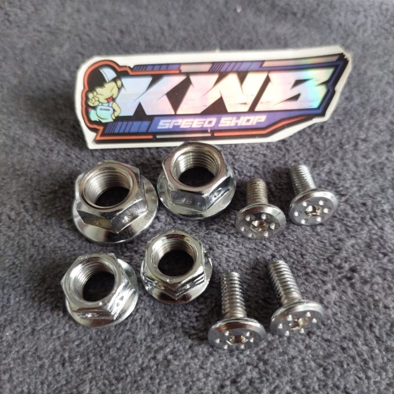Mur probolt mur m10 drat 14 mur m12 drat 17 kanan kiri set baut kancing kanan kiri
