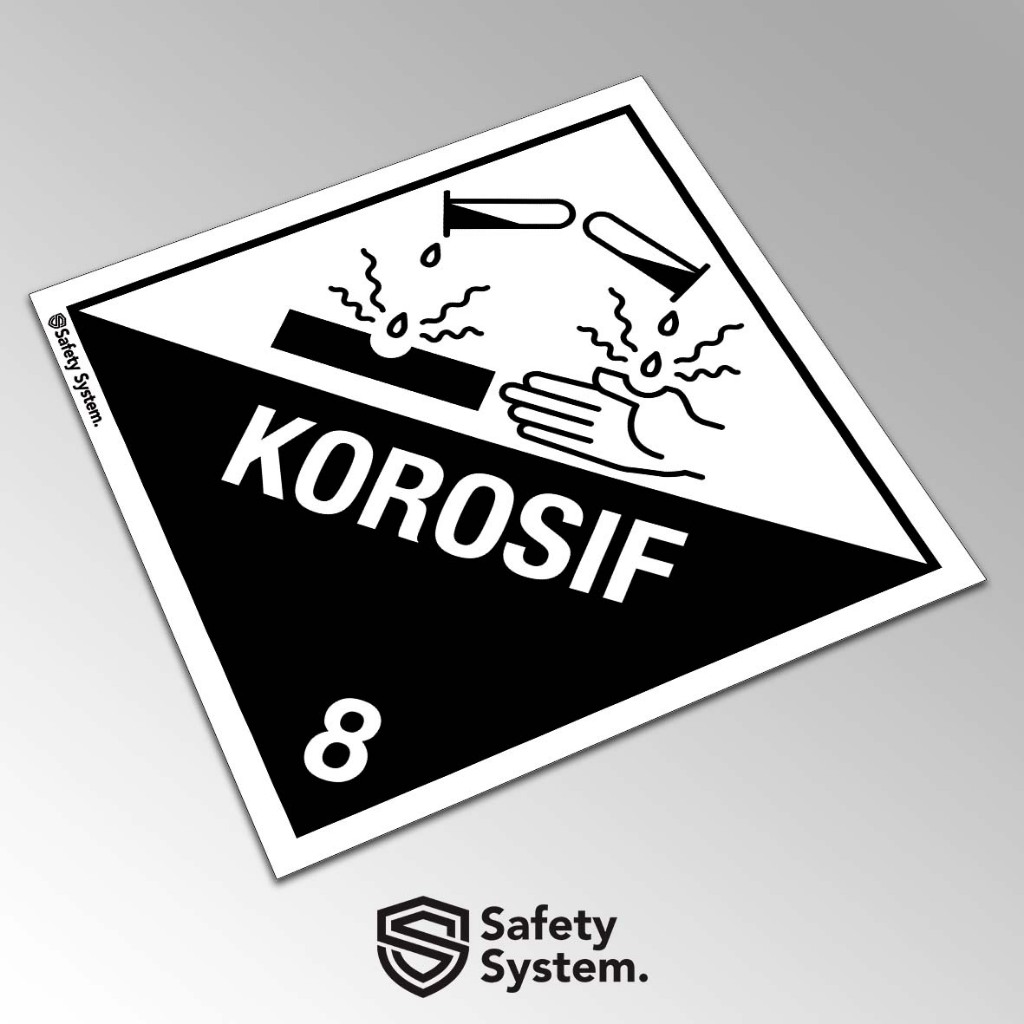 

Stiker IATA DOT Transportation Container Label Kelas Material Bahaya Dangerous Goods - Korosif Corrosive