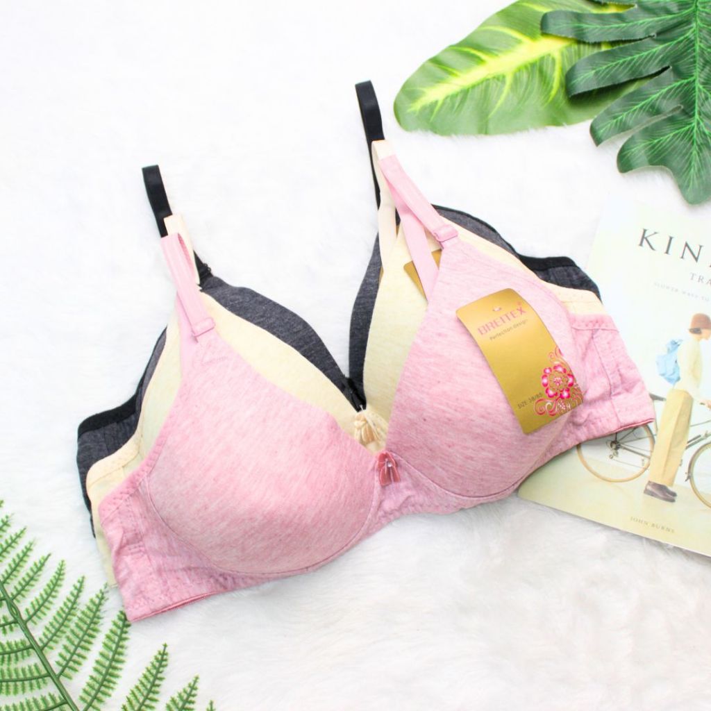(3PCS) BRA PEREMPUAN REMAJA BREITEX TANPA KAWAT/ BH WANITA BAHAN KAOS CUP KECIL - BREITEX 950
