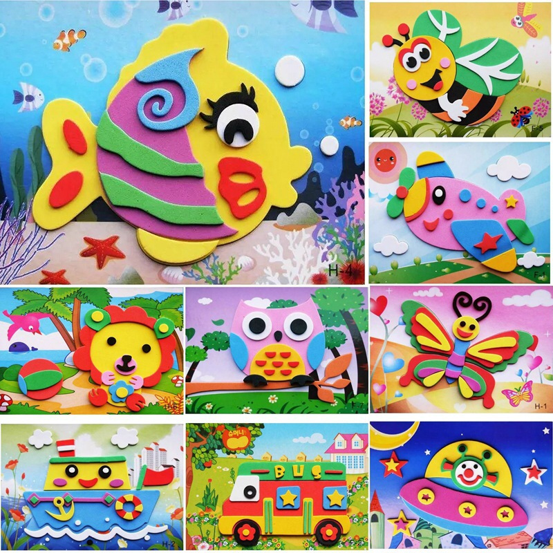 

Stiker Tempel DIY 1set isi 20 Stiker / Mainan Edukasi 3D DIY PREMIUM EVA / Stiker Melatih Motorik