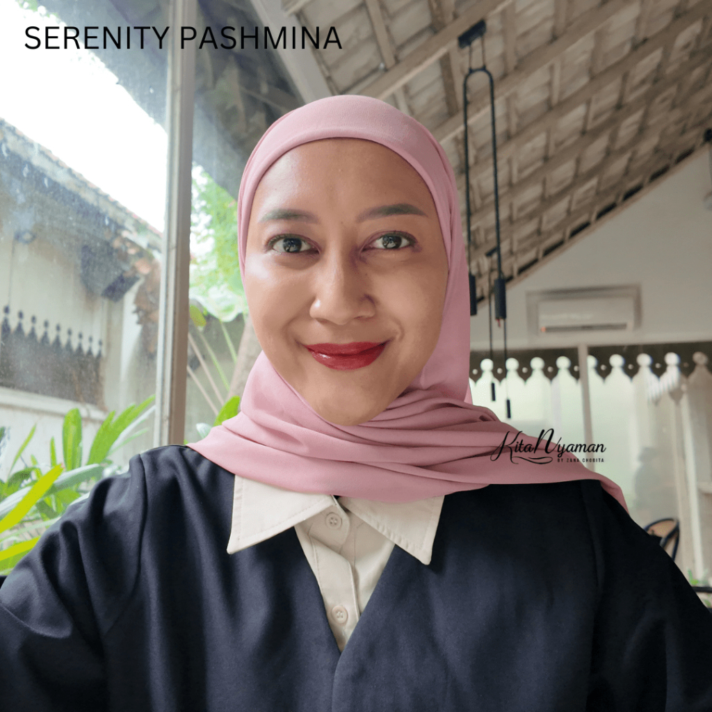 SERENITY PASHMINA WARNA PINK SALEM - Pashmina instan dengan inner