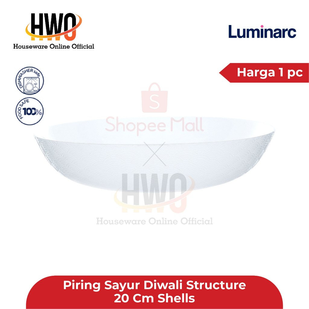 Luminarc Piring Sayur Diwali Structure 20 Cm Shells / pc