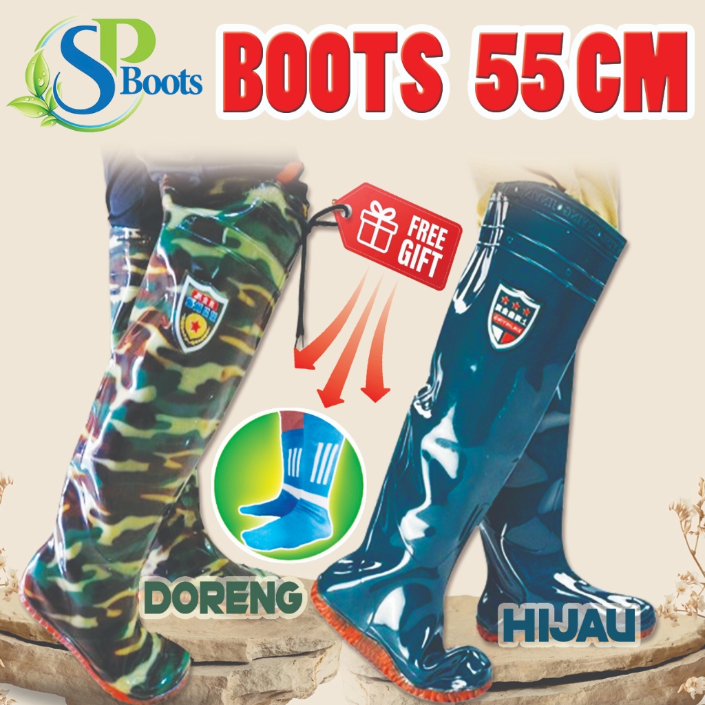 [GRATIS KAOS KAKI] BOOT PRIA PETANI SAWAH NELAYAN TAMBAK PASAR TERNAK CUCI MOTOR FULL KARET BUKAN AP