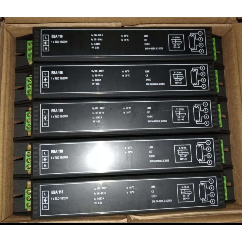 Ballast elektronik  lampu TL-D  EBA 118 1x18/20w