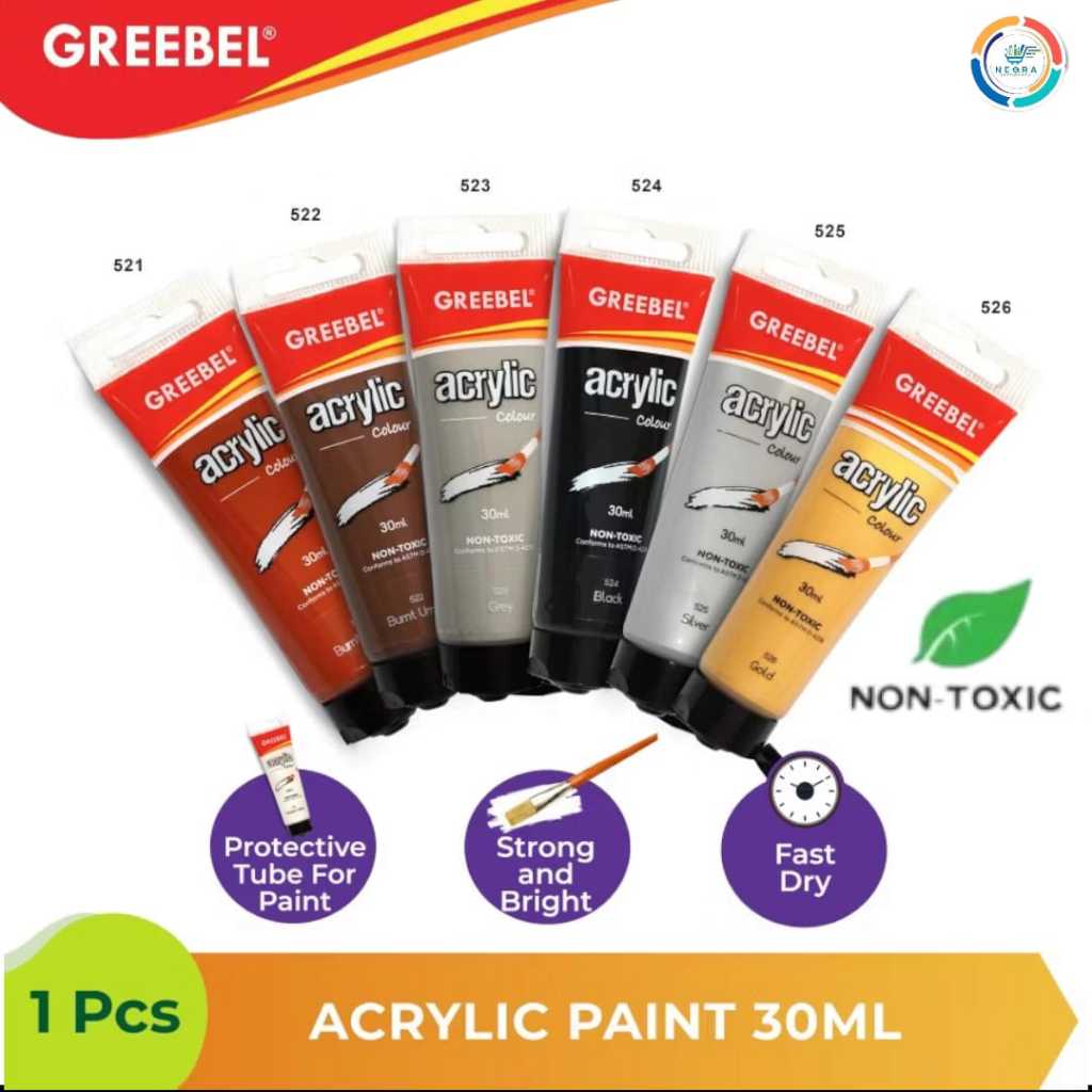 

Greebel Acrylic Colour Non Toxic | Cat Akrilik Tube 30ml