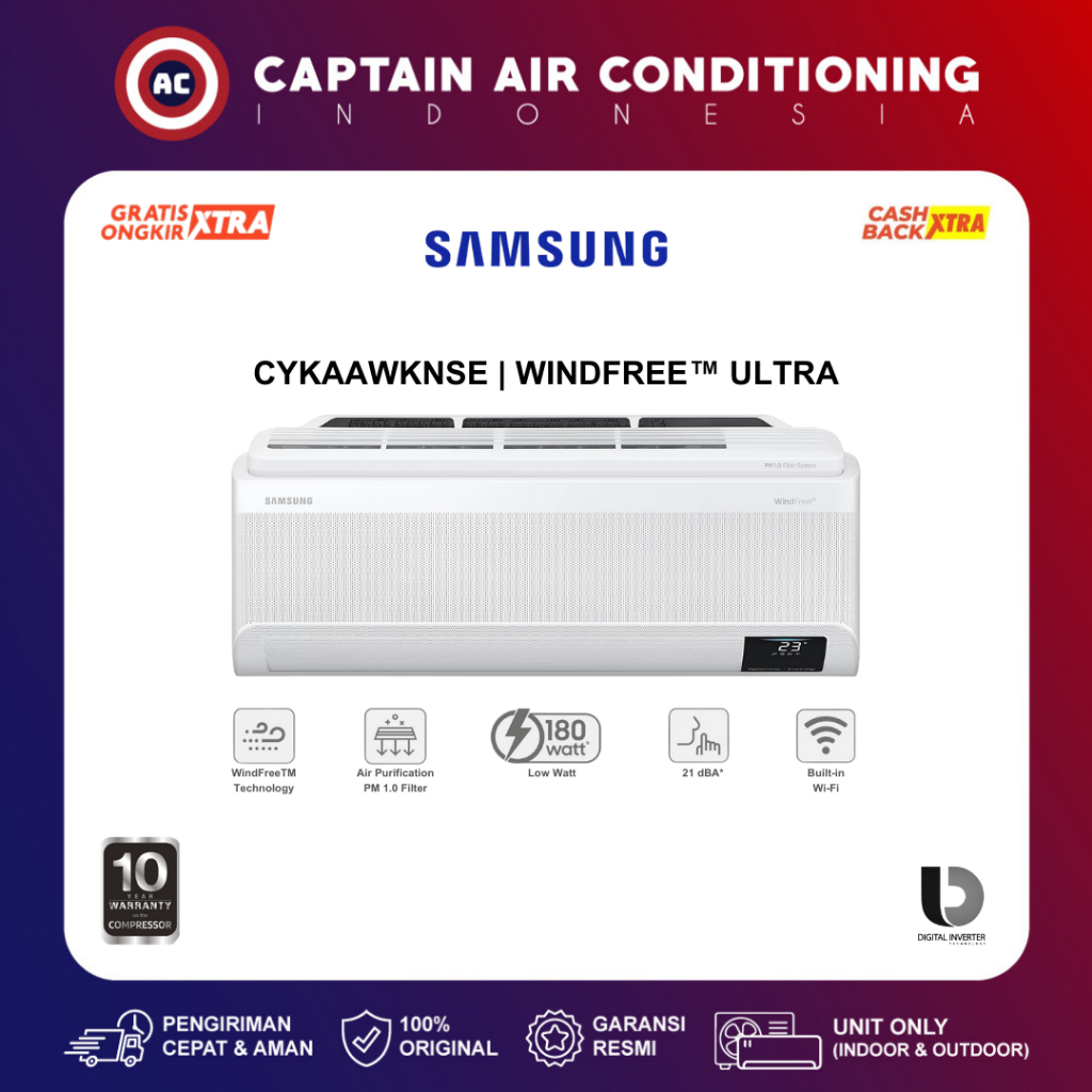 SAMSUNG AC Split AR18CYKAAWKNSE 2 PK WindFree™ Ultra Inverter