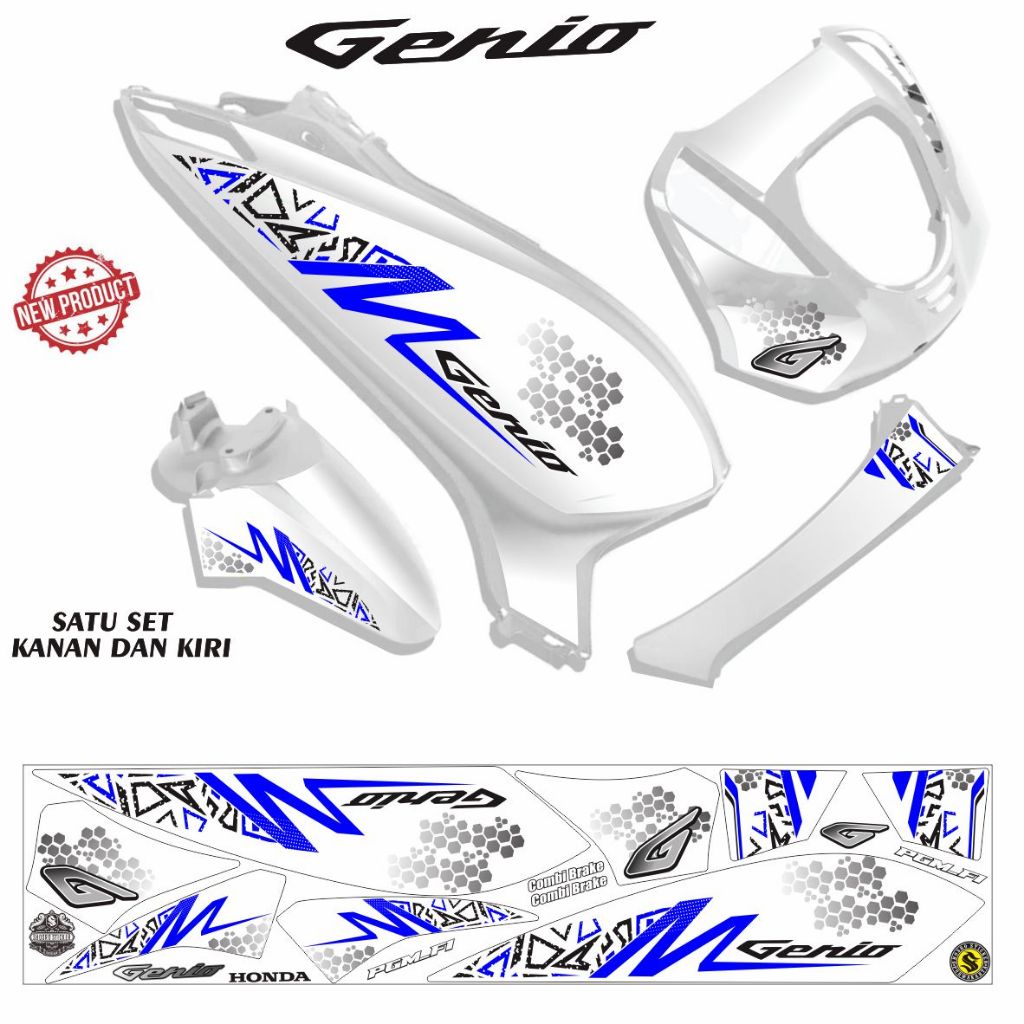 STRIPING VARIASI GENIO / STIKER MOTIF TERLARIS MOTOR GENIO STIKER STRIPING