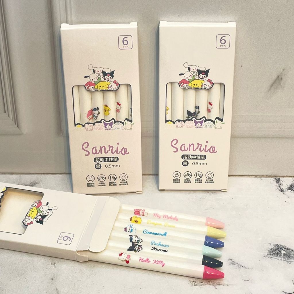 

Pulpen Gel Cetek Mekanik Motif Sanrio 6 in 1 PC 1518 0.5 mm - bolpoint karet unik aesthetic korea viral 1 pack alat tulis lucu sovenir