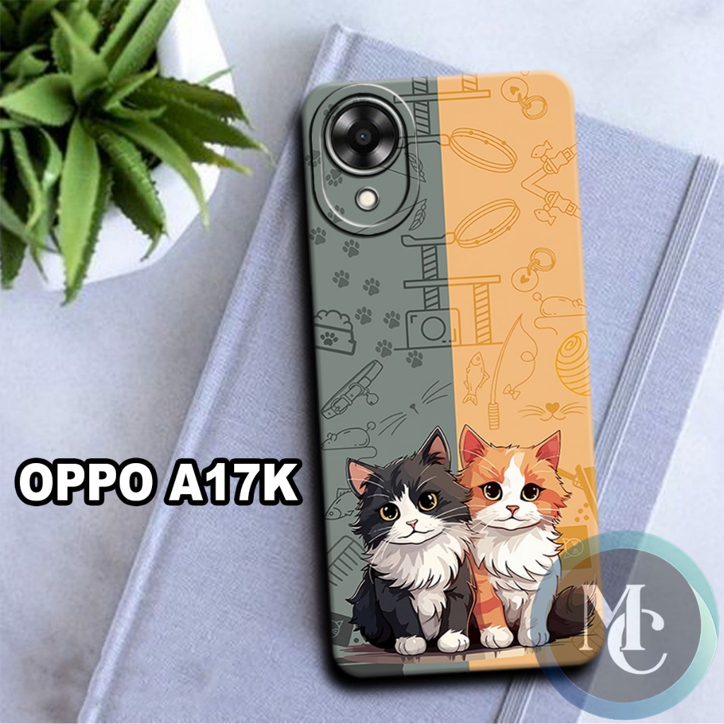 CC22/ Softcase karet lentur untuk oppo a17k/Motif karakter kucing/case oppo a17k/kesing oppo a17k/si
