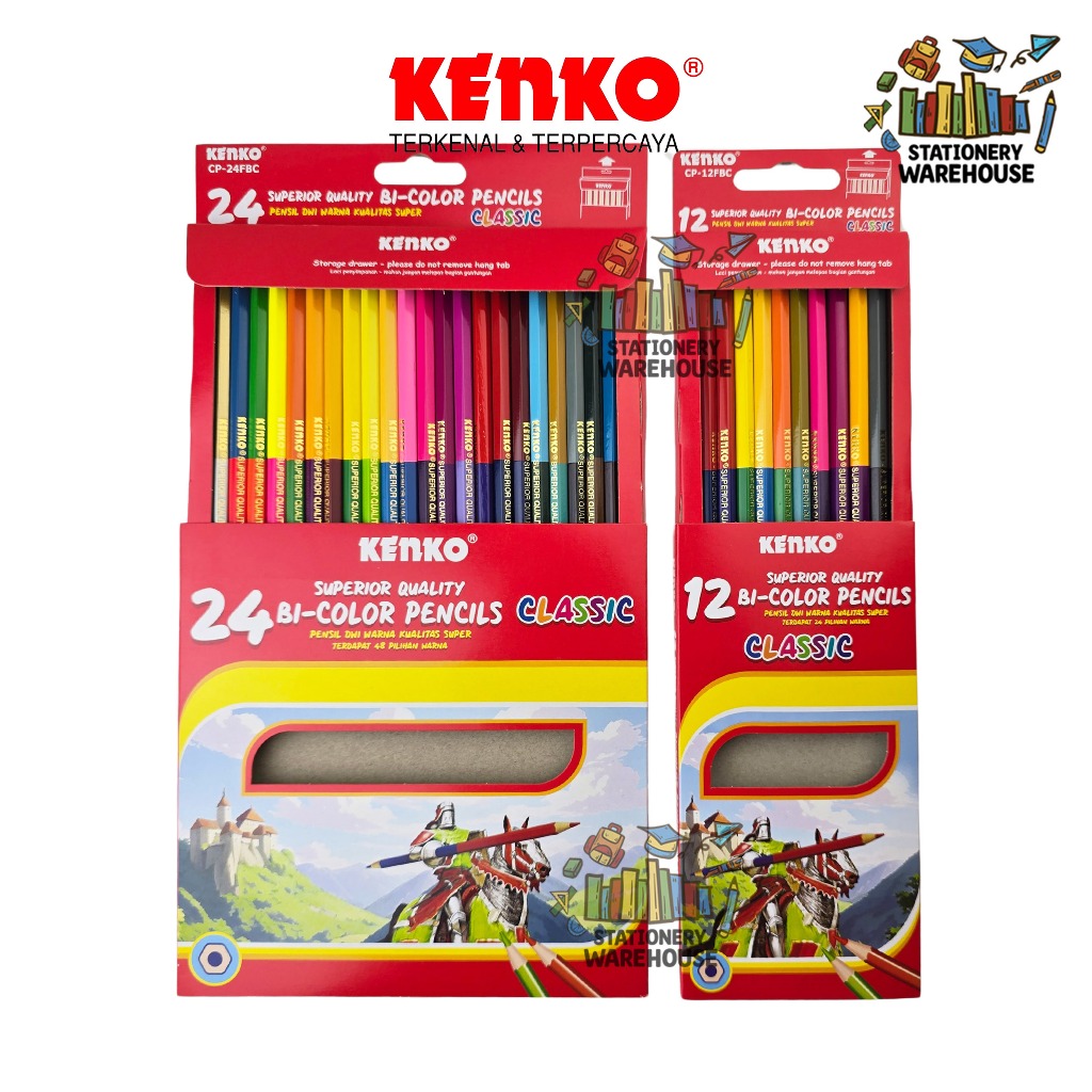 

tyvf Pensil Warna KENKO 12 , 24 Color Pencil Bi-color CP-12C CP-24C 24 Color / 48 Color