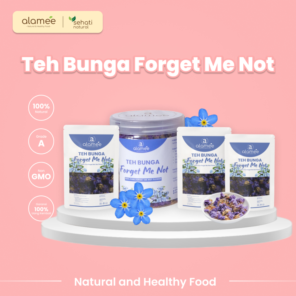 

ALAMEE Teh Bunga Forget Me Not Flower Tea Organik Kering Dried Sehat Alami Asli Organic 25 Gr