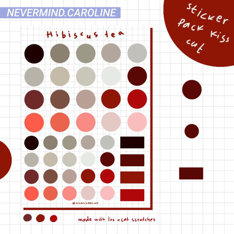 

Stiker sheet A6 stiker bulat Warna teh rosella | Stiker jurnal , catatan , hiasan murah