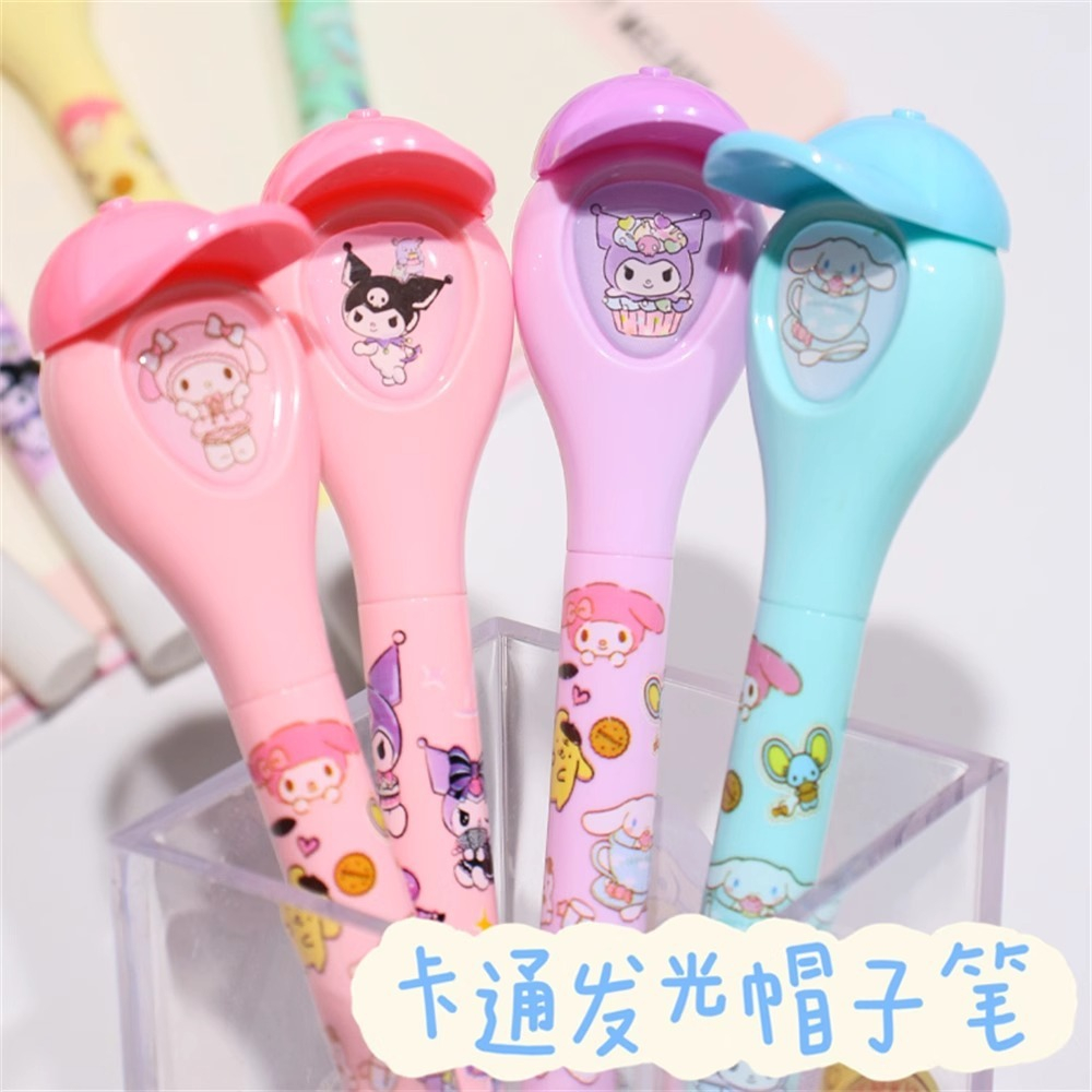 

stationery pen led sanrio topi cartoon luminous hat girl high value gel pen creative cute study atk