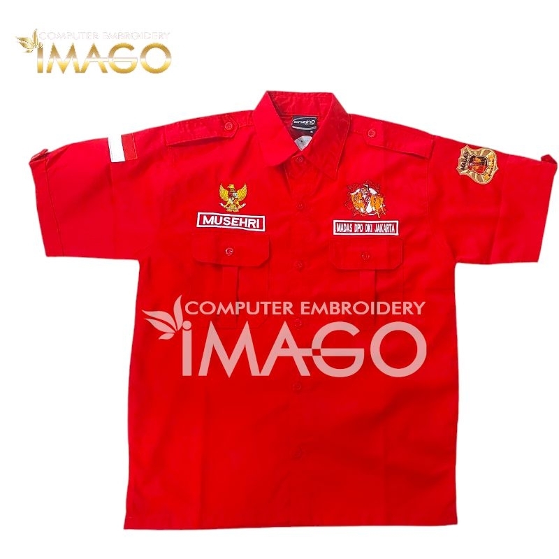 Kemeja Ormas MADAS Kemeja Ormas Madura Asli warna Merah