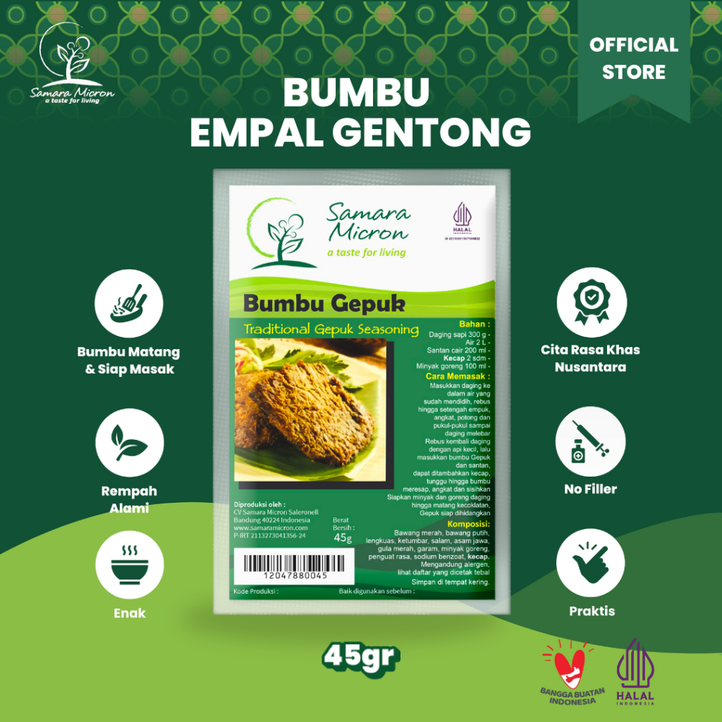 

Bumbu Empal Gentong Samara Micron - 45G