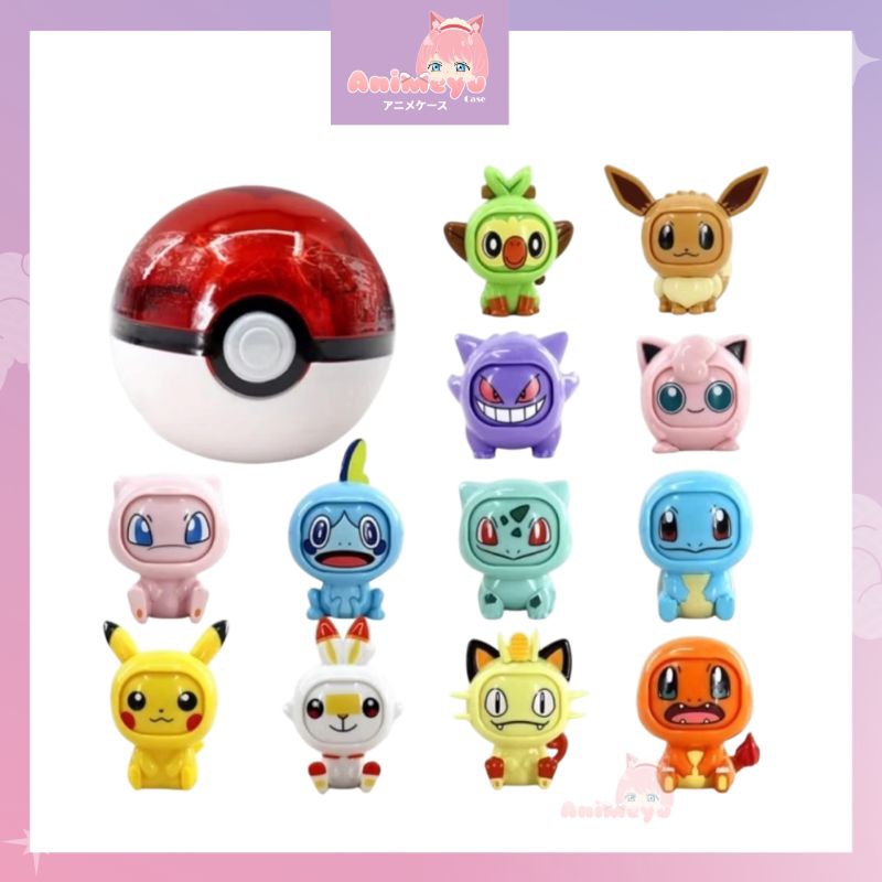 LDCX Pokemon Ball Pokeball Characters Toys Changing / Swap Face Emoticons Figure Ganti muka Blind Bo