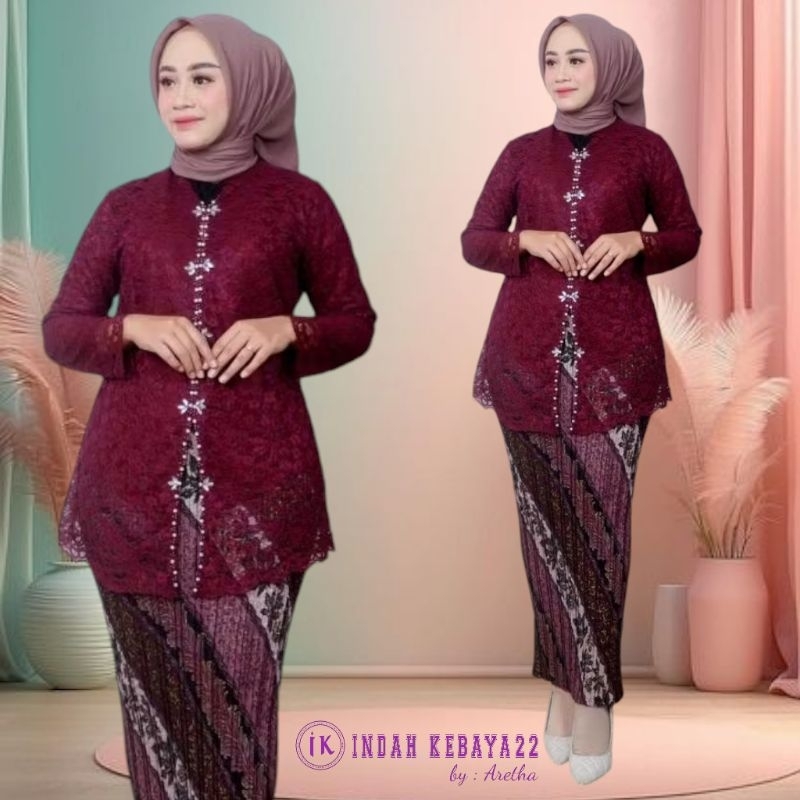 INDAH KEBAYA22 Setelan Kebaya Encim | Kebaya Modern | Kebaya Wisuda | Kebaya Kondangan Wanita | Keba