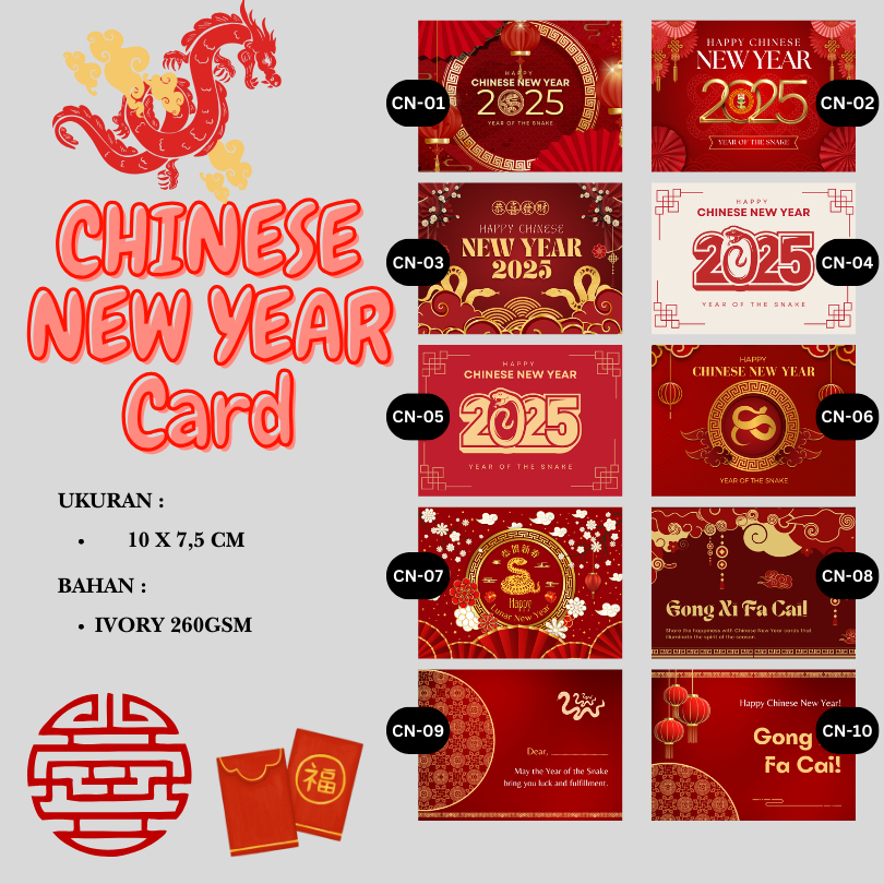 

Kartu Ucapan Imlek Chinese New Year Angpao Hampers Kado - kode CN (10x7,5cm)