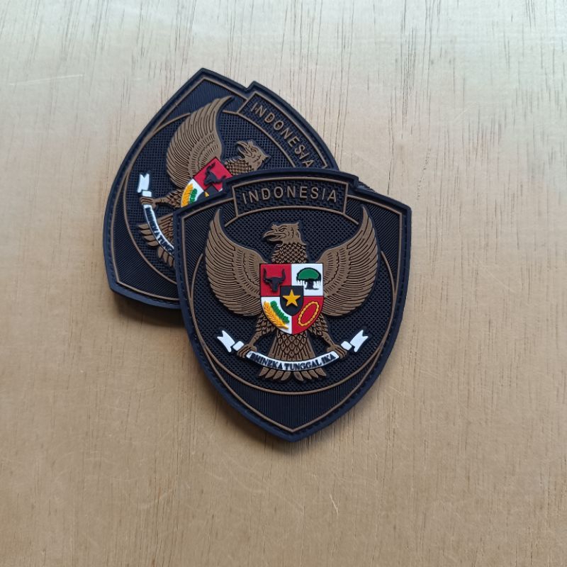 patch rubber logo garuda timnas indonesia hitam tempelan emblem aksesoris karet
