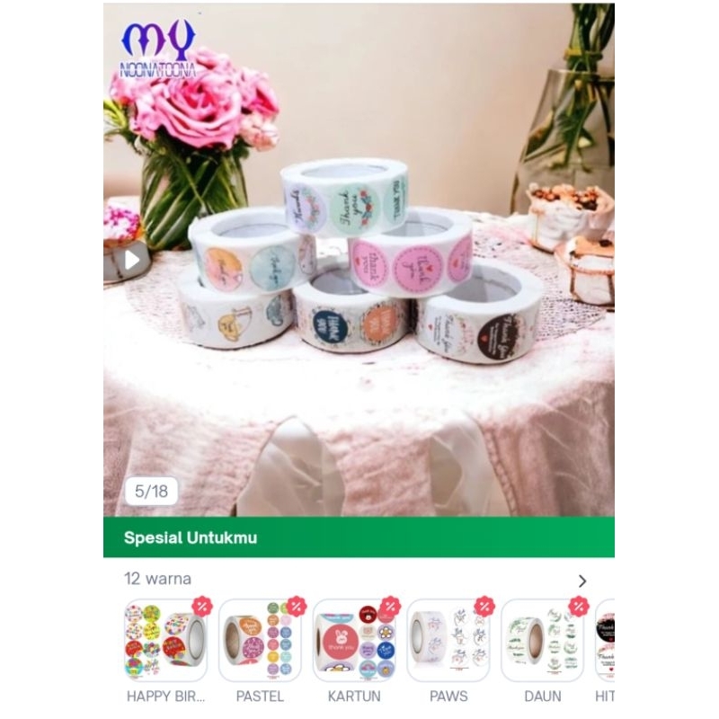 

STIKER UCAPAN/Thank You/dan motif lainnya