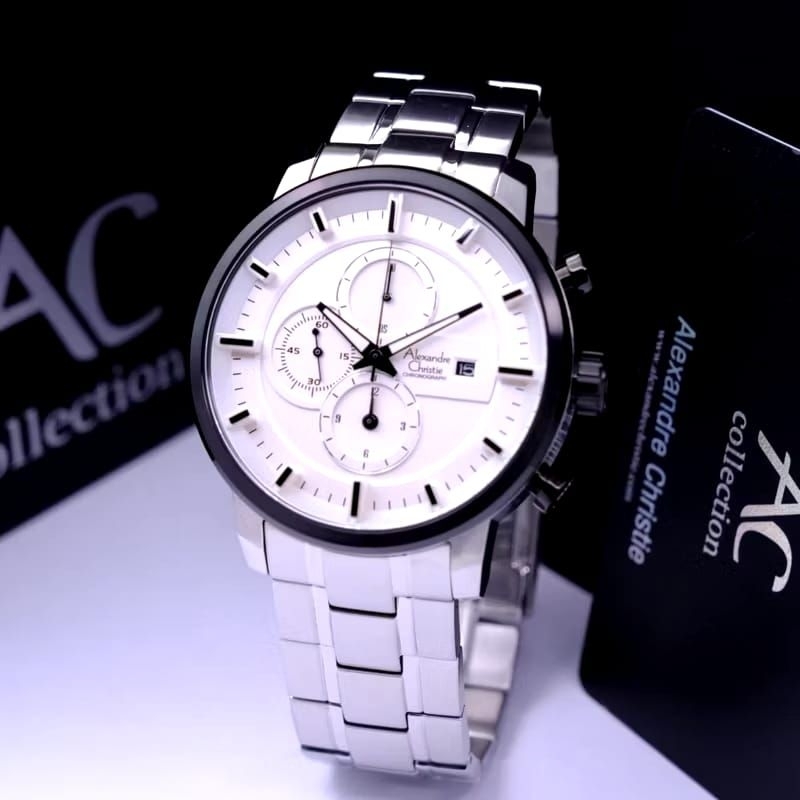 ALEXANDRE CHRISTIE 6323 AC 6323MC AC6323 PRIA ORIGINAL STAINLESS STEEL FULL BLACK HITAM ROSEGOLD