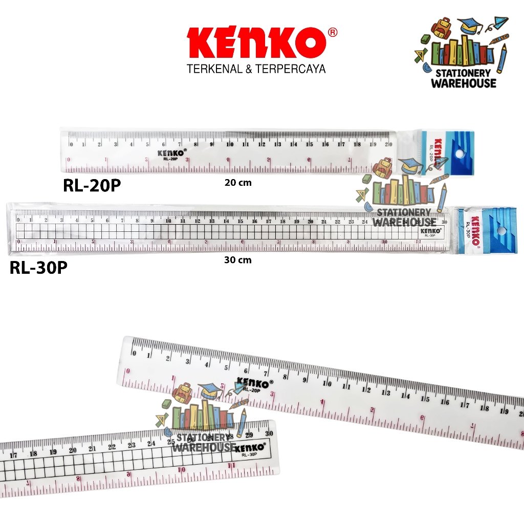 

Acrylic Ruler Penggaris Akrilik Penggaris Plastik 15 20 30 CM KENKO RULER RL-15 RL-20P RL-30P