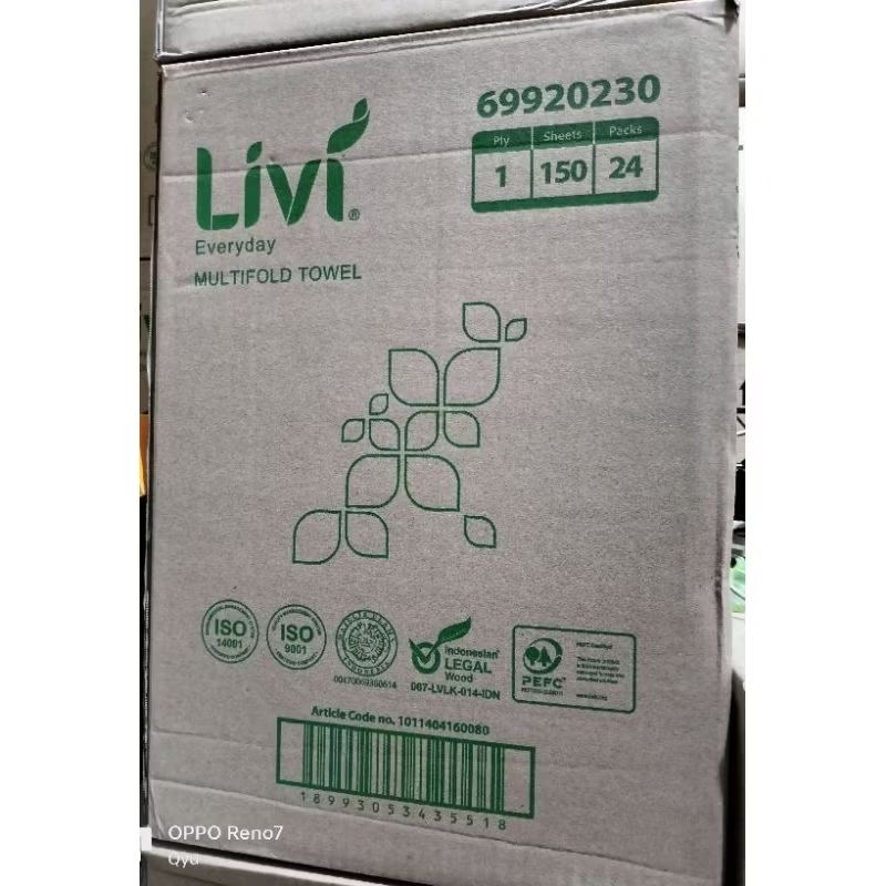1DUS TISSUE LIVI EVERYDAY MULTIFOLD TOWEL / TISU TOWEL ( 24PC )