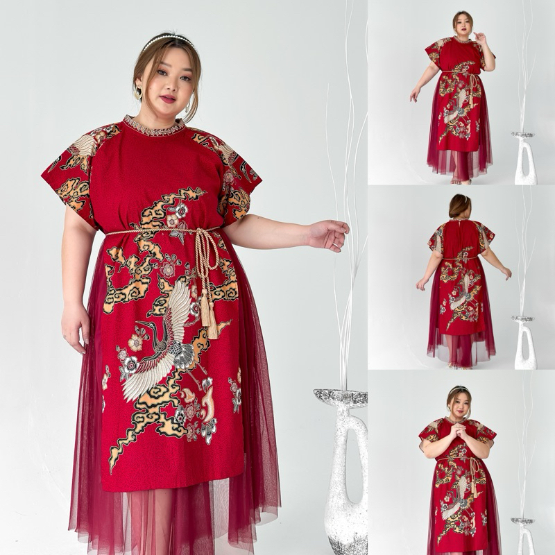 Prt ZHANG Dress Bigsize Chinese New Year Collection Dress Imlek Jumbo