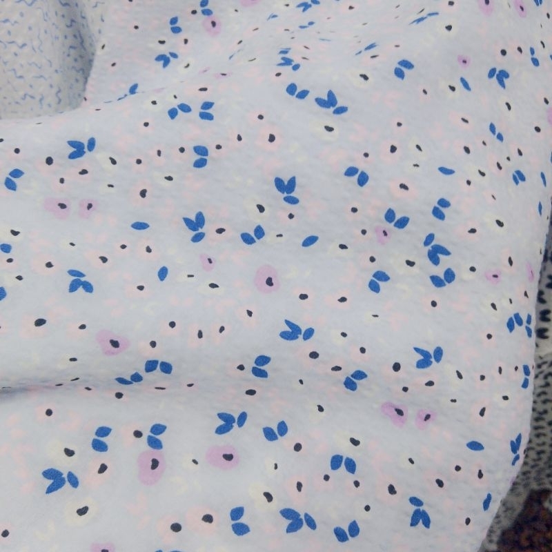 kain katun crinkle motif bunga - kain katun crinkle premium - kain katun crinkle - lq