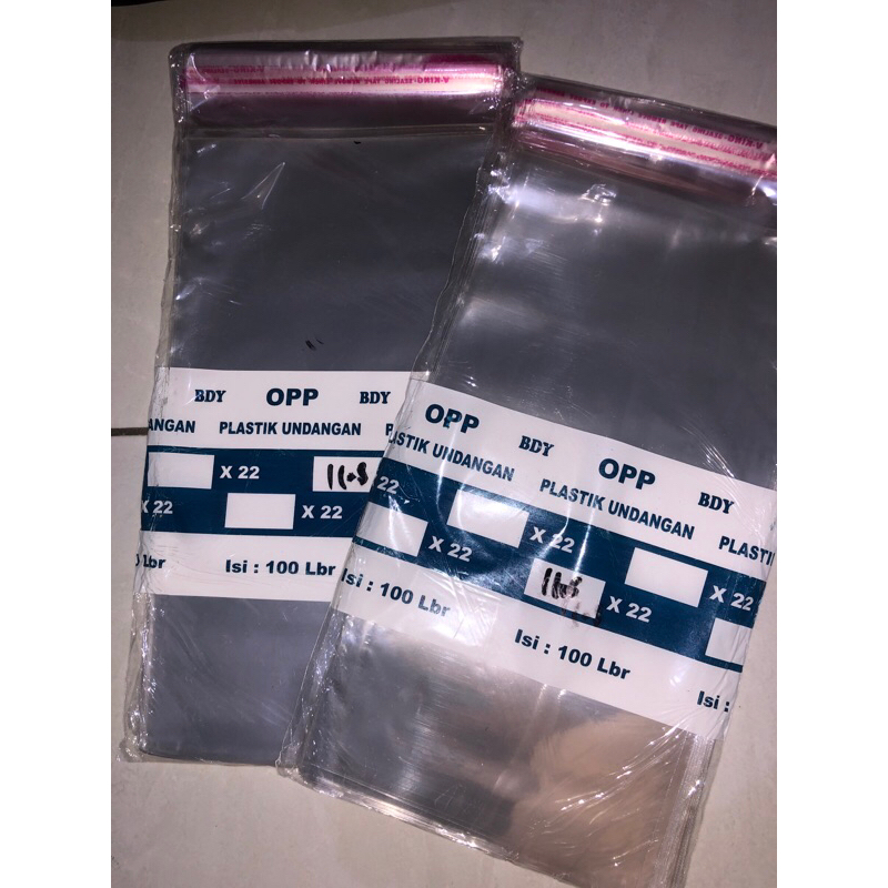 

plastik undangan / plastik opp 11.5 x 22