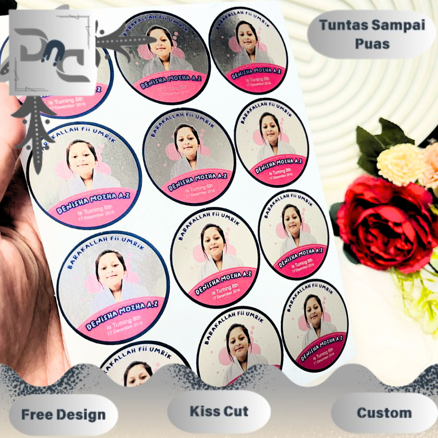 

9-15 DND Sticker Ulang Tahun Anak Gold/Silver Anti Air Stiker Label Undangan Happy Birthday Uk.Besar