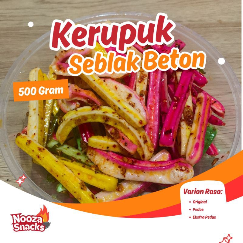 

KERUPUK SEBLAK BETON 500 Gram 1/2 Kg By Nooza Snacks