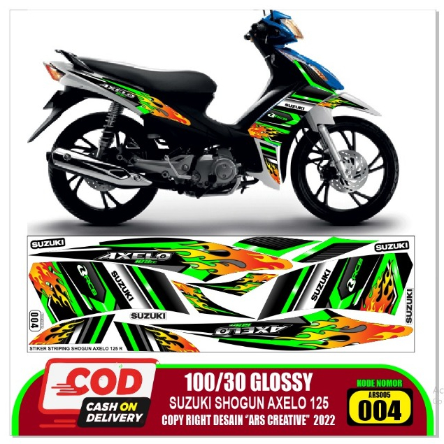 Bisa COD Stiker Striping Decal Suzuki Shogun Axelo 125 R Variasi QLA02 Thailook Fire Semua Ready