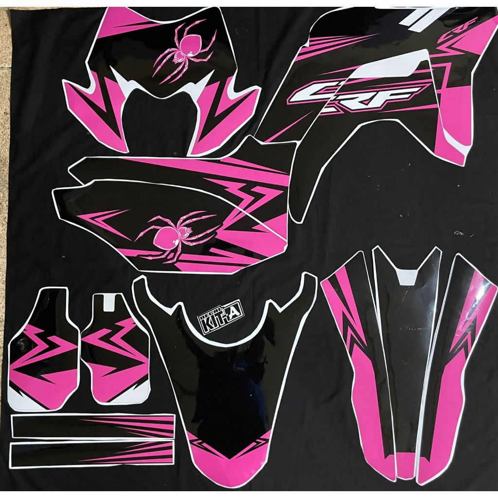 Decal CRF 150L Stiker Motor Crf 150l Full Body MOTIF laba laba hitam pink