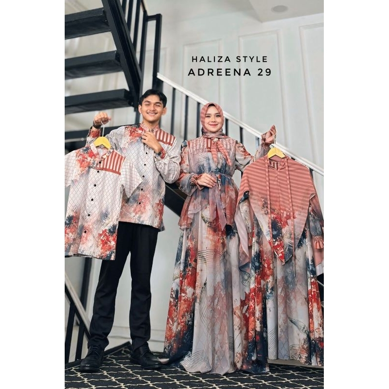 ADREENA 29 | FAMILY SET SARIMBIT 2025 BY HALIZA STYLE HALIZA SYARI / COUPLE SET FAMILY / BAJU LEBARA