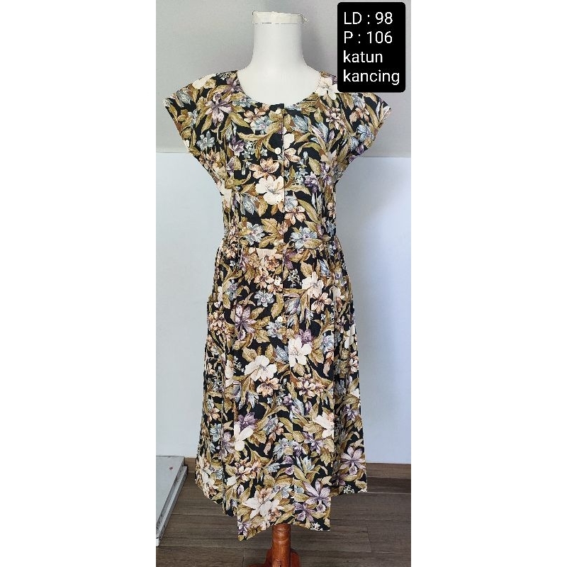 C11 Preloved Dress vintage katun sifon Dress LD besar LD kecil Jumbo Overall Blouse Dress murah