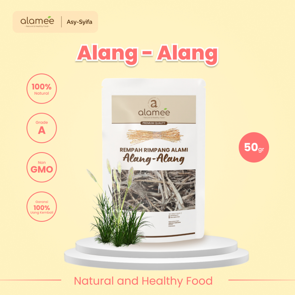 

ALAMEE Alang Alang Akar Rempah Cogon Grass Rempah Rimpang Organik Alami Bumbu Seasoning Masakan 50gr