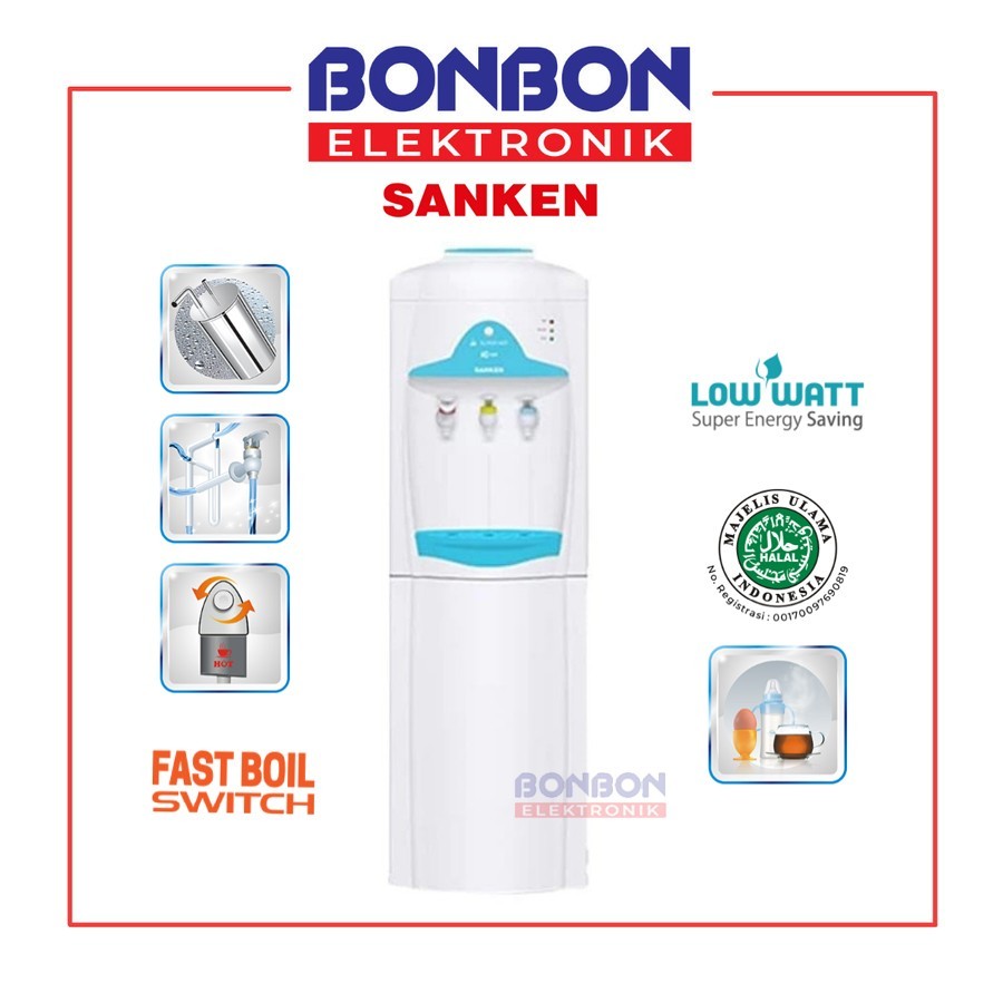 [INTANT] Sanken Dispenser Galon Atas HWE-69BL / HWE 69 BL Biru