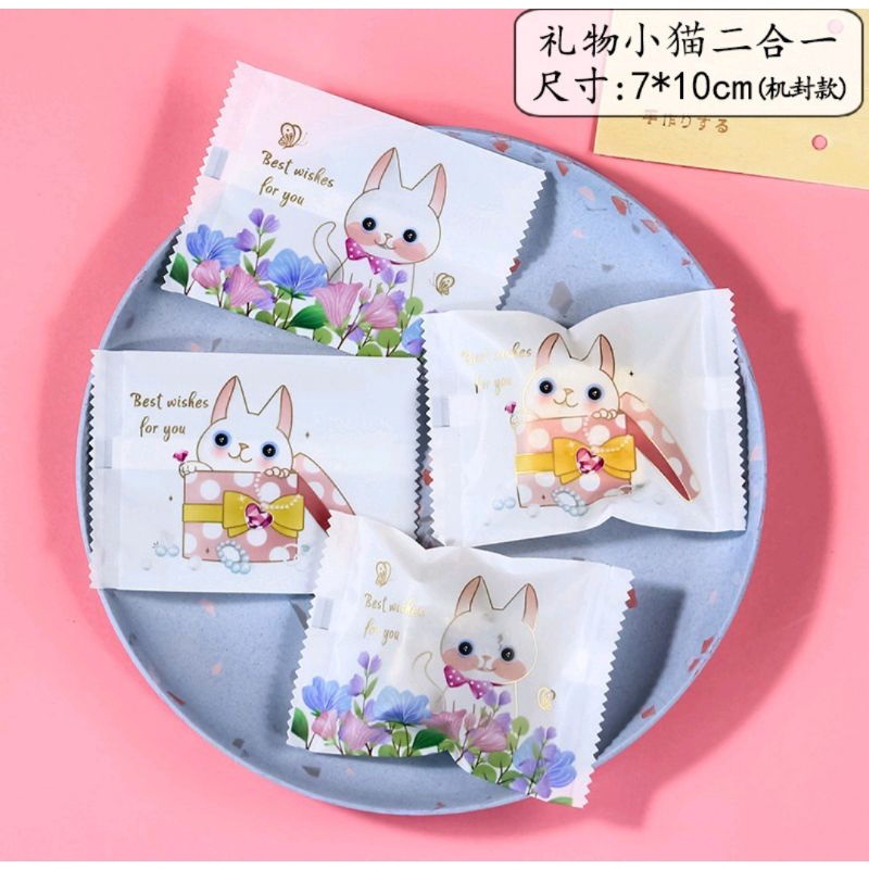 100PCS PLASTIK PACKING OPP COOKIES BROWNIES KUE KERING 5,5 X 8,5 CM