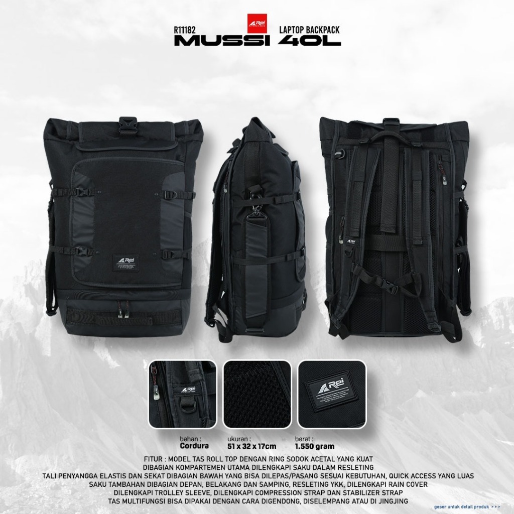 Tas Ransel Semi Carrier Mussi 40 Liter Arei Outdoorgear