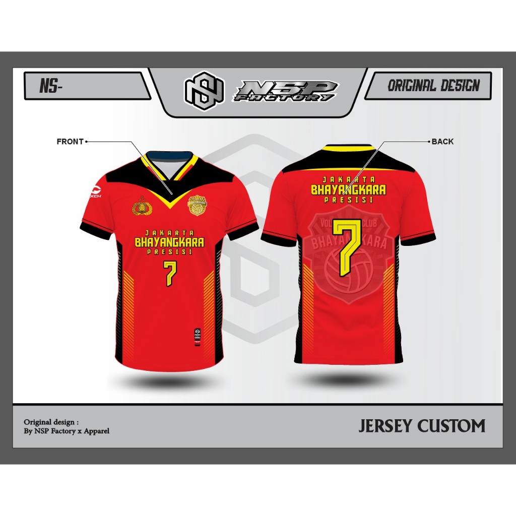 jersey voli jakarta bhayangkara presisi bisa custom nama dan nomor