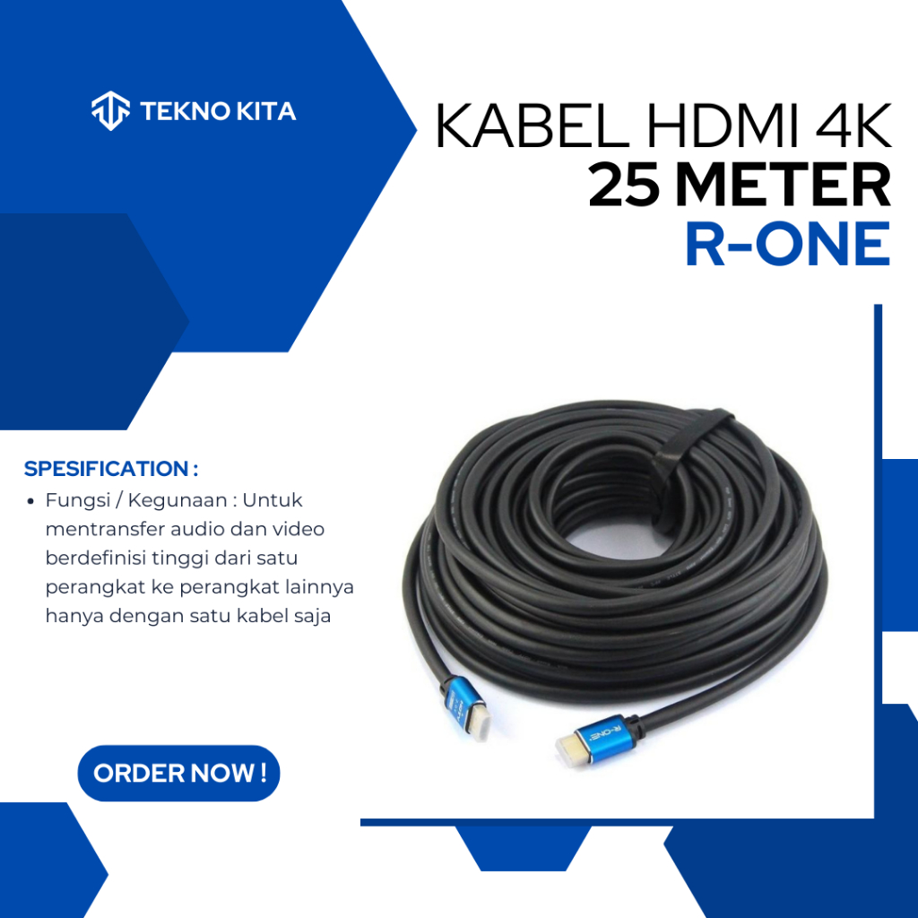 Kabel HDMI 4K 25M - HDMI Cable R-ONE - Kabel HDMI Premium 4K 25 Meter