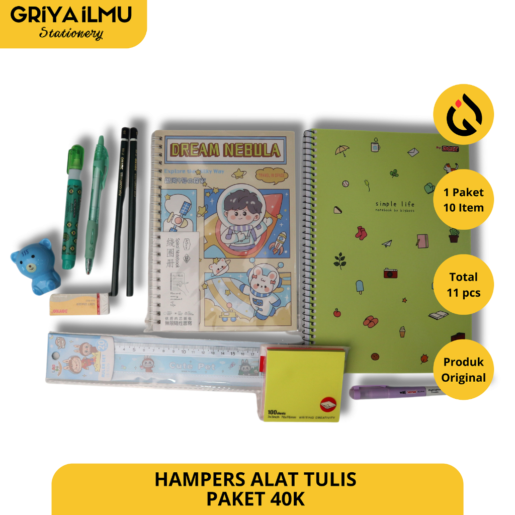 

PAKET HAMPERS ALAT TULIS ANAK KADO STATIONERY SET CUSTOM 40