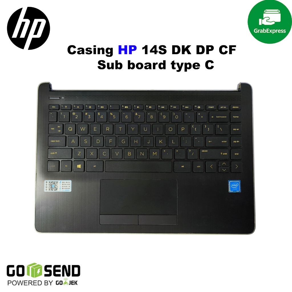 Casing Keyboard + Bawah / Bottom + Palmrest Laptop HP 14s CF CR DP DK Original