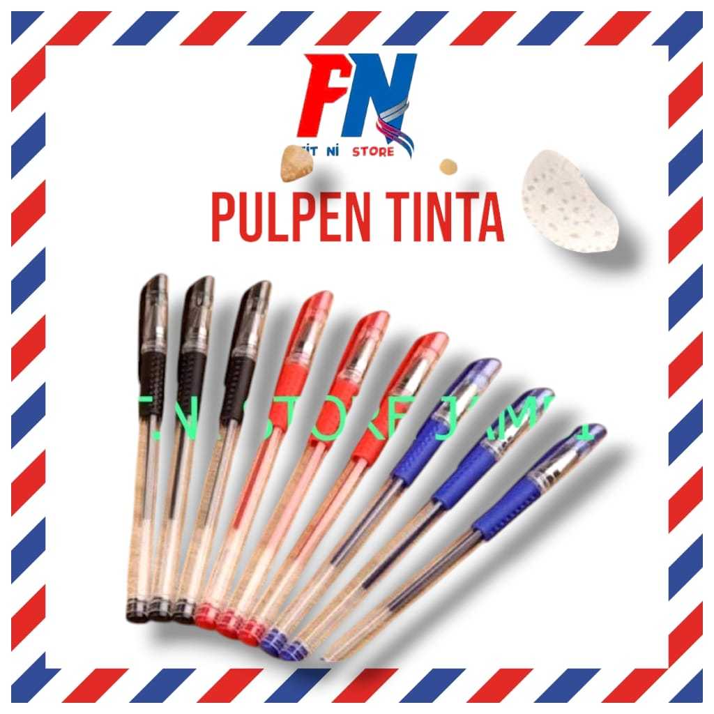 

EightwoShop-PULPEN GEL INK0.5Mm ALAT TULIS KANTOR SEKOLAH PENA PEN TINTA CAIR STANDART WARNA MERAH BIRU HITAM