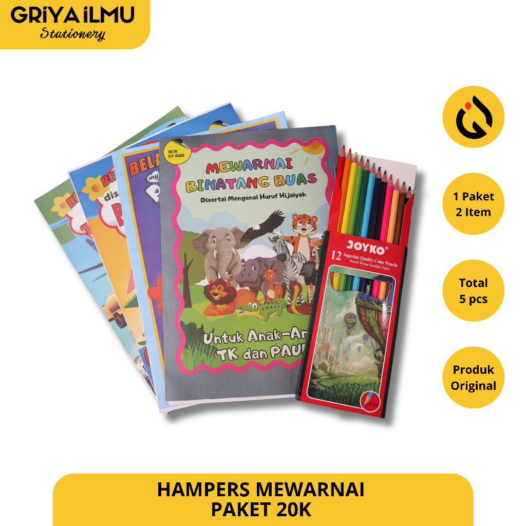 

PAKET HAMPERS MEWARNAI ANAK KADO STATIONERY SET CUSTOM 20/25/25op