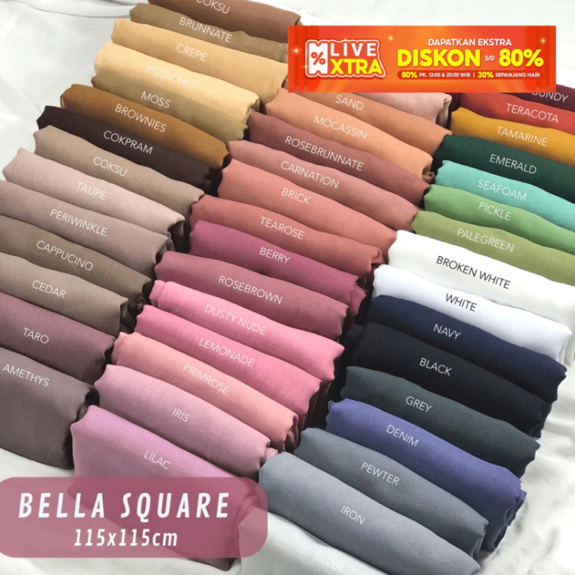 Hijab Bella 58 WARNA Jilbab Bella Square Premium