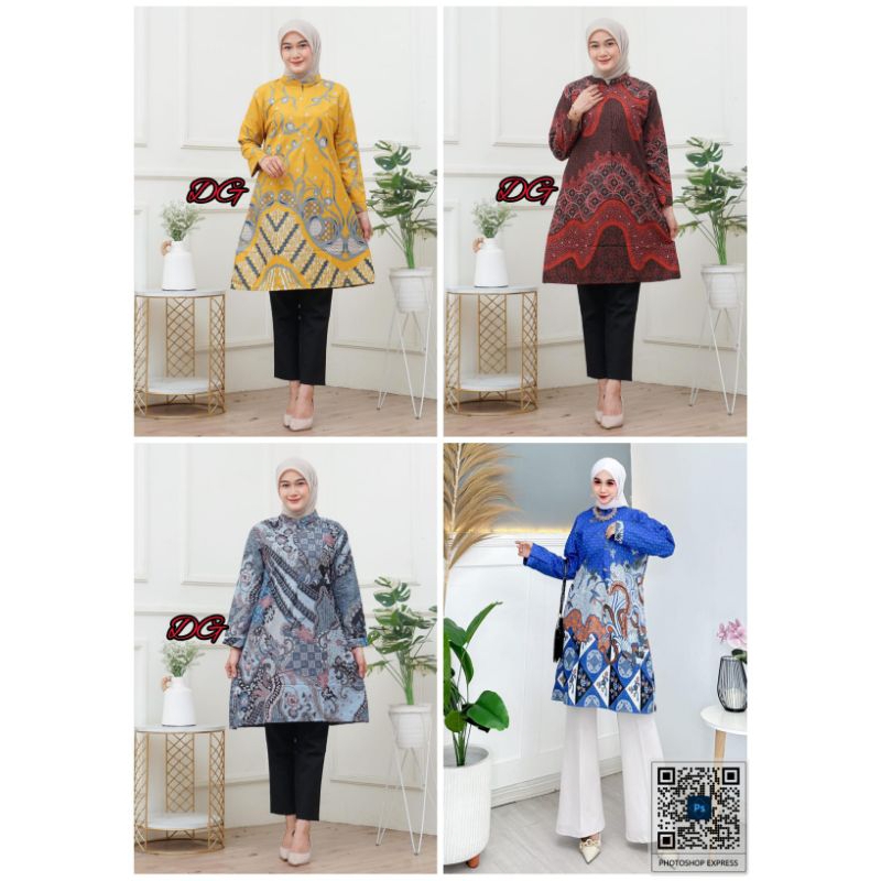 BIG PROMO NEW tunik batik busui termurah seragam guru kantor pengajian kondangan blous atasan wanita