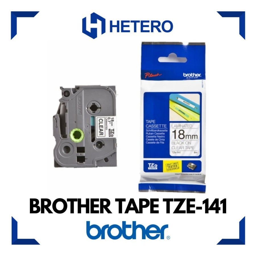 

BROTHER Color Tape TZE-141 Black on Clear, 18mm
