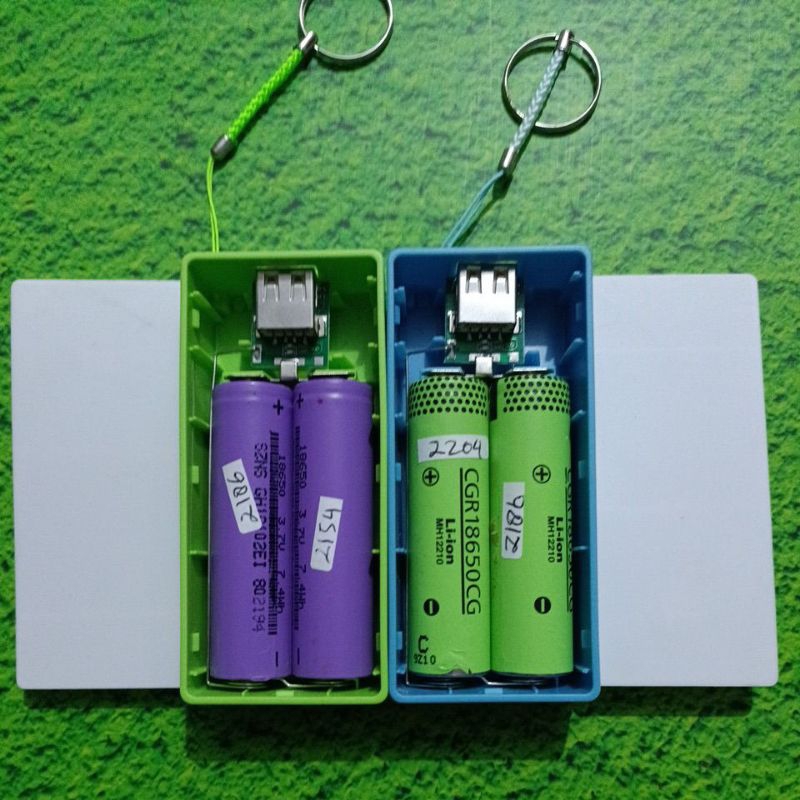 Powerbank 2slot baterai 18650 kapasitas real 4000mAh